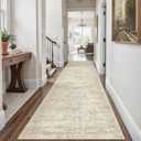 Soalmost Runner Rug 3x8 Washable Non-Slip Hallway Runner Rugs for Kitchen Bathroom Laundry Room Beige Vintage Floor Carpet Runners for Hallways Entryway