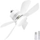 Socket Light Fan with Remote(Pairing Required), Light Socket Ceiling Fan Turbo Airflow, Whisper Quiet, Memory Save, Smooth Dimming 1000 LM CRI 80+, Screw In Design for Small Rooms, Garages & Dorms