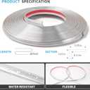 Art3d 20ft Outside Vinyl Corner Trim Peel and Stick for Tile and Wall Edges, Furniture Decoration Glittery Silver