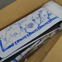 179 Pcs American Mahjong Tile Set with Carrying Bags,Blue Floral, 1.18 x 0.91 x 0.51 inches