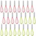 24 Sets 8 Inch Whisks Bulk DIY Fillable Whisk Gifts Colored Silicone Whisks for Cooking Heat Resistant Egg Beaters for Candy Holder Party Favors