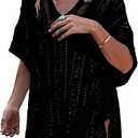 Jeasona Womens Bathing Suit Cover Up for Beach Pool Swimwear Crochet Dress (Large, Black)