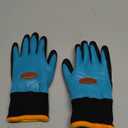 COOLJOB Waterproof Winter Freezer Gloves for Working Gardening Fishing Construction Worker, Double Coated Rubber for Warehouse Cold Refrigeration House, 1 Pair Small Blue