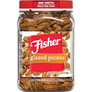 Fisher Snack Glazed Pecans Candied, 24 oz (Pack of 1), Junior Mammoth Candied Pecans, Perfect for Gifting or Personal Enjoyment, Crunchy, and Irresistibly Sweet