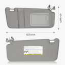 Pair of Left and Right Side Gray Sun Visor Fit for Fit for 2007-2011 Toyota Camry with Sunroof, Sunvisor Replacement for 74320-06800-B0 74310-06770-B0, with Makeup Mirror and with Light