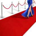 Extra Thick Red Carpet Runner for Party Felt Non-Slip Rubber Backed Aisle Runway Rug for Step, Proposal & Wedding Decorations, Hollywood Oscars RunwayReusable (Red, 4 X 10 FT)