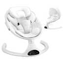 LAREX Baby Swing Infant Swing Electric Toddler Baby Rocker Portable for Newborn Boy Girl, 5 Sway Speeds with Remote Control, 10 Preset Melodies and Bluetooth, 0-6 Months Max 20 Lbs (White)