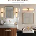 Alabaster Wall Sconce, Solid Brass Sconce with Natural Spanish Alabaster, 23.8 in Vanity Lights for Bathroom, LED Hardwired Wall Lamp for Living Room Bedroom Dining Room Staircase Hallway, 23.8 in-1 Pack