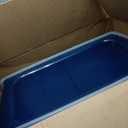 IRIS USA XX-Large Open Top Cat Litter Box with High Sided Walls Tall Scatter Shield Scoop Included Easy Clean Plastic Pan for Big Cats Kittens Multi-Cat Households 30"L x 20"W x 14"H Navy