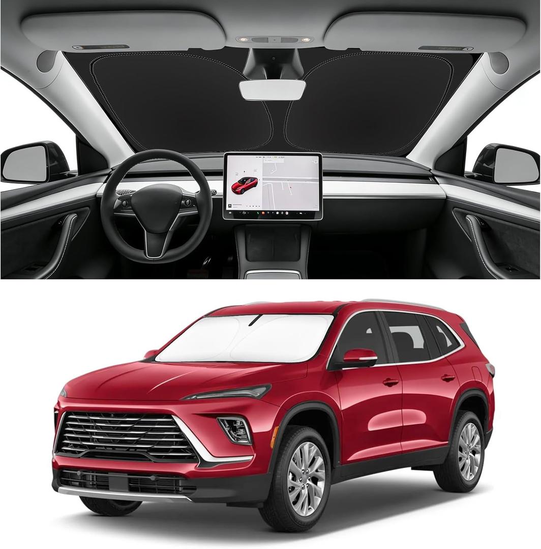 Custom Fit Windshield Sun Shade for Buick Enclave 2018-2024, Blocks UV & Heat, Front Window Sunshade Accessorie, Easy Fold & Store Keep Your Car Cooler