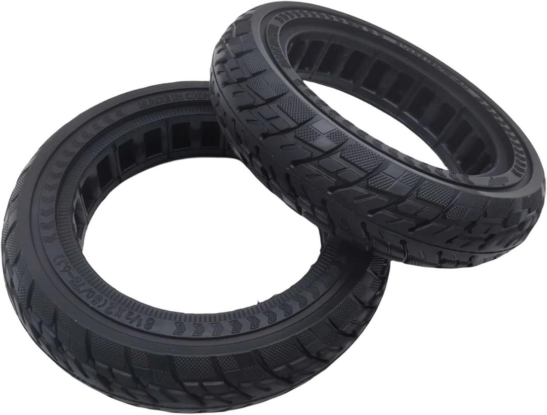 Scooter Parts 8.5x2 Thickened Off-Road Hollow Solid Tire 50/75-6.1 Front/Rear Tire for Xiao/mi M365 1S Pro Pro2 Mi3 Scooter Tyre Replace Part Long Service Life (Pack of 2)