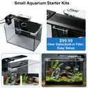 FS&AQ 5 Gallon Betta Fish Tank with Filter Light and Lid Small Aquarium Starter Kit Perfect for Desktops Offices or Beginners