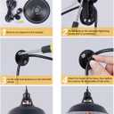 Lomoky Plug in Pendant Light, Hanging Lamp with Black Barn Pendant Lighting with 14.76ft Cord On/Off Switch, Adjustable Pulley Hanging Pendant Lighting for Kitchen Bedroom Restaurant 2 Pack