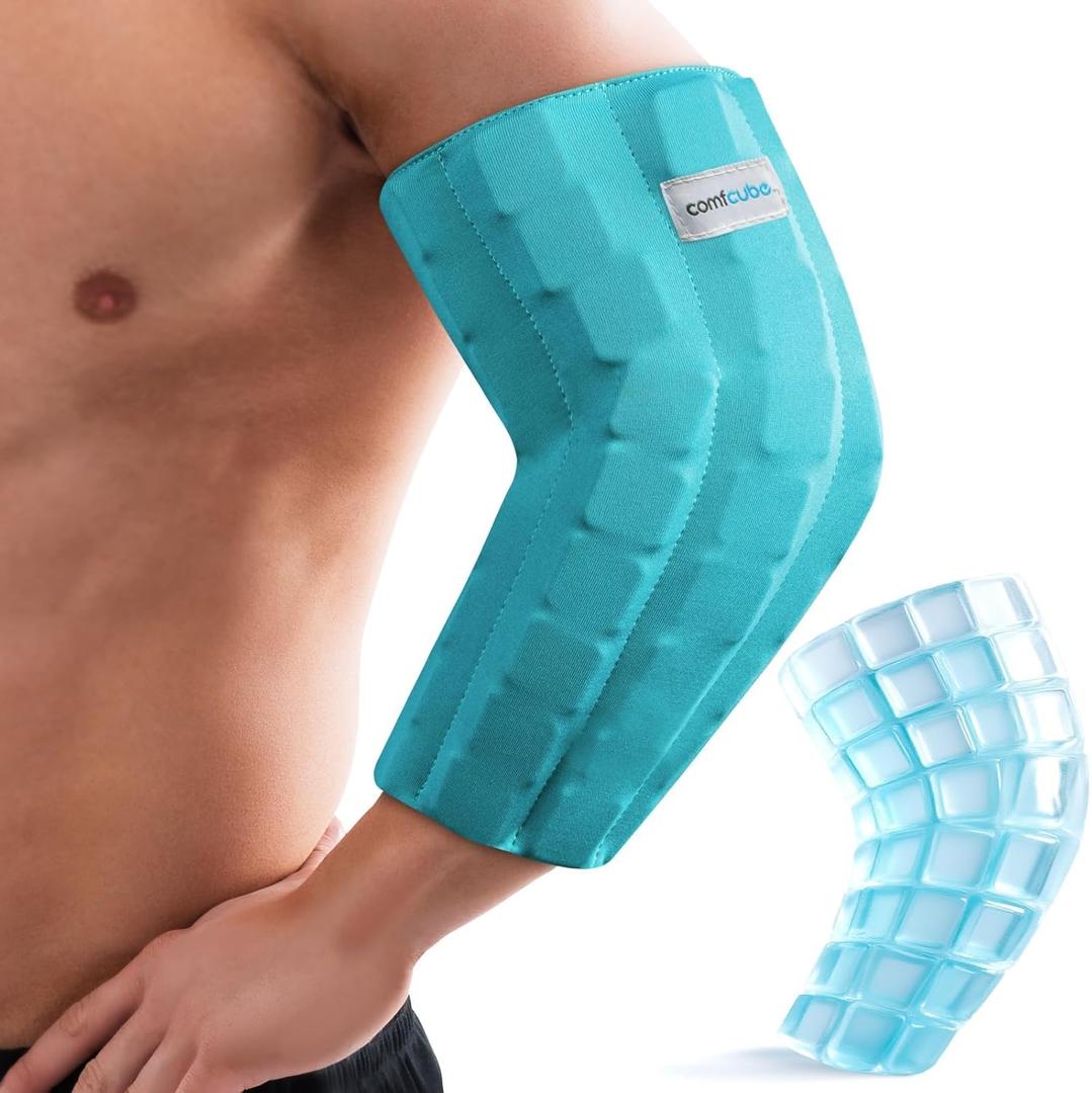 Elbow Ice Pack Wrap for Tendonitis & Tennis Elbow, 2 Hours Long Lasting Cold Compression Flexible Ice Pack Sleeve, Pain Relief for Golfers Arm, Arthritis, Injuries