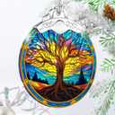 2 x NewEleven Tree of Life Ornament 2025 - Beautiful Christmas Ornaments, Tree of Life Gifts for Women, Men - Meaningful Gifts from Friend, Family - Stained Glass Ornament