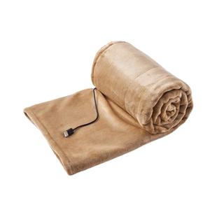 Heated Blanket Khaki Battery Operated USB Heated Blanket Shawl Outdoor Portable Electric Heated Throw 3 Heating Levels Machine Washable Softnees And Skin Friendly 66x66