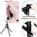WHAUU Sign Stand,Double-Sided Advertising Display Tripod Sign Holder, Adjustable Pedestal Banner Stand Height Up to 79 in,Poster Stands for Wedding, Restaurant or Business(Poster not Included)