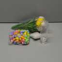 Easter Decorations Flowers Tulip Centerpiece with Vase, Include 20 Pcs Artificial Tulip Pick 120 Pcs Easter Egg 2 Glass Vases 1 Pack Cotton for Spring Table Decor(Colorful)