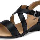 SHIBEVER Wedge Sandals for Women Dressy: Comfortable Low Heel Sandals | Adjustable Casual Dress Shoes with Cushioned Insole and Non-Slip Sole, All-Day Walking Size 8