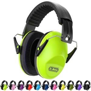 Dr.meter Ear Muffs for Noise Reduction: 27.4SNR Noise Cancelling Headphones for Kids Adults, EM100 Adjustable Hearing Protection Earmuffs for Monster Jam, Autism Sensory, Concerts, Fireworks (Green)