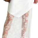 Women's 2026 Lace Patchwork Bodycon Skirt - High Waist Elegant Solid Maxi Long Skirt