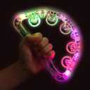 LED Light Up Musical Tambourines: Glow In The Dark Party Supplies Handheld Musical Flashing Tambourine - Led Tambourines Percussion Instruments for Bar Wedding Dance Floor Christmas (White 1pcs)