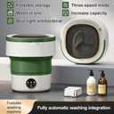 Portable Washing Machine 20L Small Foldable Washer with Spin Basket, 3 Mode Deep Clean Mini Laundry Machine for Travel, Dorms, Camping, Ideal for Baby Clothes, Underwear, Socks Green