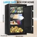 5.2 Cuft Large Home Safes Fire Waterproof, Fireproof Safe Box for Home with Programmable Keypad, Spare Keys and 3 Removable Shelves, Anti-Theft Security Fireproof Document Safe for Money Valuables