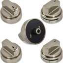 AEZ73453509 Gas Stove Knobs Replacements, 5 Pack Oven Knobs Compatible with LG LDG3016ST LRG3060ST LDG3011ST LRG3091ST Gas Range Knobs etc, Replaces AEZ72909008 AEZ73453503