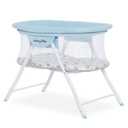 Dream On Me Poppy Traveler Portable Baby Bassinet, Breathable Mesh Airflow Panels, Compact and Lightweight, Quick Fold Travel Friendly Design, Anti-Slip Legs, Travel Bag and Mattress Included- Blue