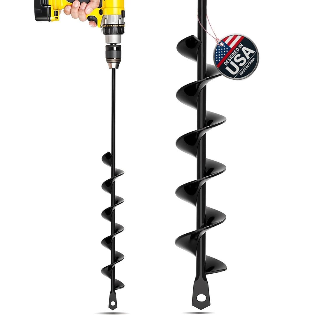 Sproot Garden Auger Drill Bit for Planting 1.6x16.5 Inch - Umbrellas and Fences Auger Post Hole Digger for Gardening and Spiral Bulb Planter Tool  3/8 Inch Hex Drive Compatible