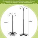 Blulu 34-55 Inch Adjustable Shepherds Hook with Base Indoor Outdoor Wind Chime Stand Hummingbird Bird Feeder Stand Hanging Plant for Garden Plants Weddings Event Home Elegant Decor