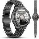 2026 Rotating Bezel Smart Watch for Men with Bluetooth Call, Heart Rate, Blood Pressure, SpO2, Sleep Monitor, Waterproof Round Watch with Encoder Knob, 1.32" AMOLED Display, Compatible Android and iOS (Black)