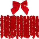 Mini Small Velvet Bows, Red, 2x2", 12 Pc, 2 Pack