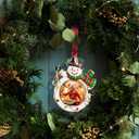 West style 2025 Christmas Tree Ornaments - Made of Zinc Alloy Glitter Powder Pendant 2x2 Inch Picture Frame Ornament for Pet and Baby Holiday Keepsake Gift (2025, Snowman)