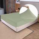 Soft Stretch King Size Fitted Sheet Only - Jersey Knit & Cozy T-Shirt Like, 4-Way Stretchy Snug Fit & Wrinkle Free, No More Slipping Mattress Sheets - Sage Green, King