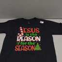 Jesus Is The Reason For Christmas Christian Xmas Stocking T-Shirt Black M