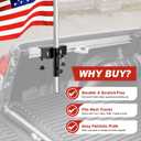 SPARKWHIZ Truck Flag Pole Mount Kits, No Drilling Universal Truck Flagpole Holder fits Up to 1.5" Pole, 1 Pack
