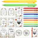 20 Sets Back to School Gifts for Teacher Bulk Inspirational Notepads Wildflower Kraft Mini Notebook Inspirational Quotes Ballpoint Pen with Gift Bags Wildflower Thank You Gifts