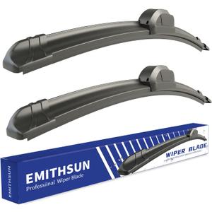 OEM QUALITY 26" + 22" Premium All-Seasons Stable And Quiet Windshield Wiper Blades(Set of 2) (26"+22"(Pair For Front Windshield), Black wiper blades)