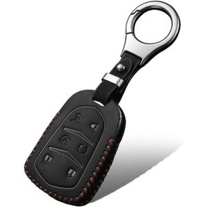 Compatible with Cadillac Key Fob Cover,Leather Car Key Fob Case with Keychain Fit for 2015-2019 Escalade CT5 CT6 XTS XT4 XT5 XT6 ATS SRX ESV Accessories