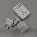 European Travel Plug Adapter Set, 8-in-1 Travel Adapter with 4 AC, 4 USB Ports (2 USB C), US to EU/UK Italy France Germany, International Power Adapter with Type G/C/L Detachable Plugs