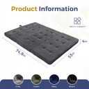 MAXYOYO Foldable Sofa Couch Bed, 4 Inch Tufted Folding Couch, Portable Floor Couch with Handles Guest Bed Topper Portable Camping Mat with Corded Fabric, Full Size, Dark Grey
