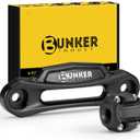 BUNKER INDUST Winch Hawse Fairlead with Winch Cable Hook Stopper, 4-7/8 Inch Bolt Pattern Aluminum Fairlead Rubber Winch Stopper Kit for 3500-4500LBS ATV/UTV Winch