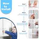 3M Adhesive Child Safety Strap Locks by Baby Proof Me, Baby Latches for Cabinets, Dishwashers, Fridges, Ovens and Trash Cans, Stain Free Toilet Lock (12 Safety Latches)