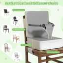 Booster Seat for Kitchen Chair, Toddler Booster Seat for Dining Table with Backrest & Safety Buckles, Non-Slip Portable Dining Seat, High Chair Alternative for Home & Travel