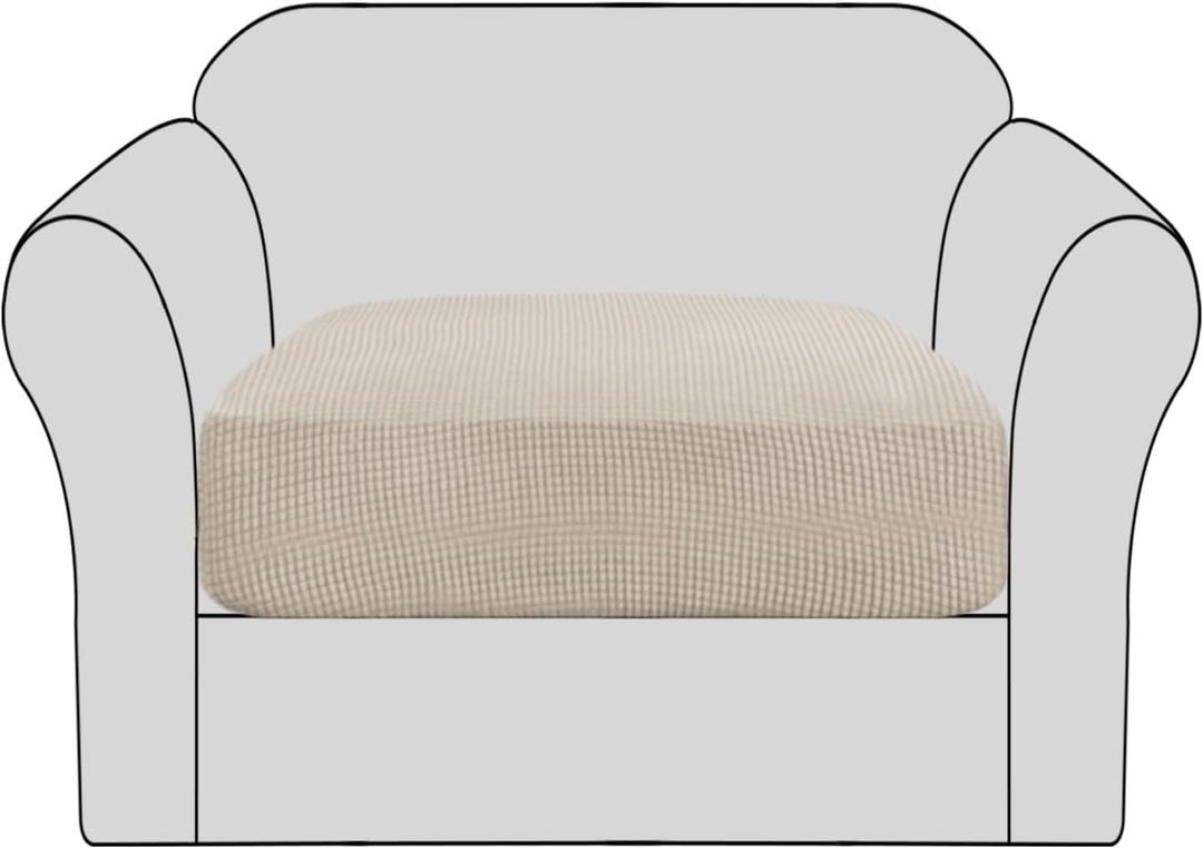 H.VERSAILTEX Stretch Couch Cushion Covers Individual Seat Sofa Chair Slipcovers Cushion Protector Cover Featuring Jacquard Textured Twill Fabric(1 Cushion Chair Cover, Island Fossi)