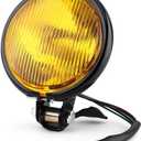 5" Round Motorcycle LED Headlight, Keenso 12V Universal Retro motorcycle headlight Front Head Lights (Amber len)