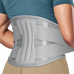 NEENCA Professional Back Brace for Herniated Disc, Lower Back Pain Relief, Lumbar Strain | Adjustable Lumbar Support Belt for Men and Women | Ideal for Work, Lifting, Posture Correction, Sciatica, Scoliosis (Gray, XXX-Large)