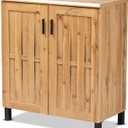 Baxton Studio Excel Modern and Contemporary Oak Brown Finished Wood 2-Door Storage Cabinet
